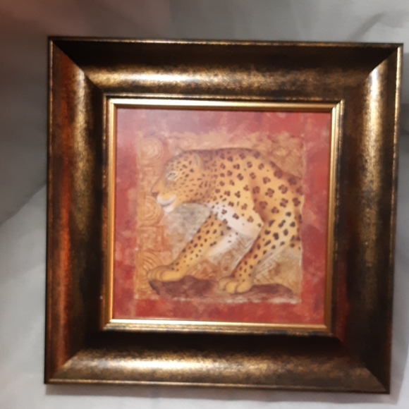 Leopard frame signed by "Jena Cook"(?) - Picture 2 of 6